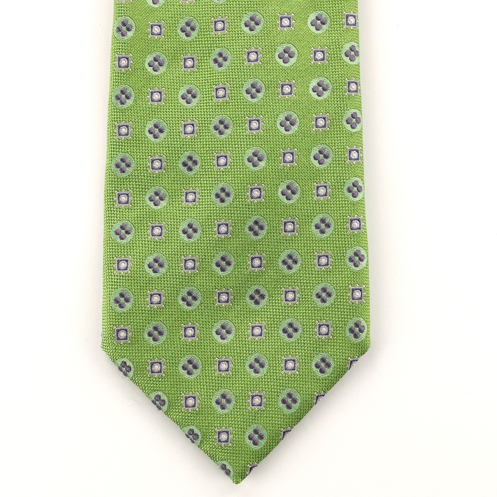 Massimo Bizzocchi Silk Neck Tie by Kiton Geometric - Picture 2 of 7